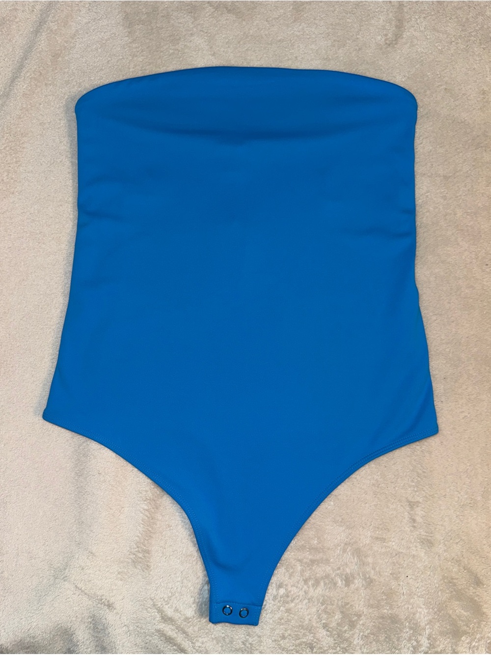 Express Body Contour Bright Blue Thong Bodysuit